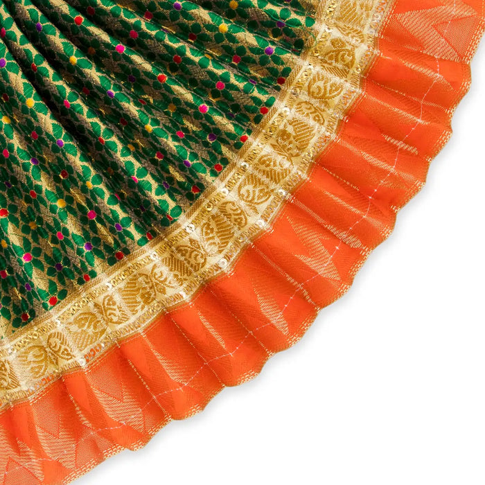 Amman Pavadai - 10 x 15 Inches | Mata Dress/ Devi Vastra/ Golden Border Mata Poshak for Deity/ Assorted Colour - Devi Dress