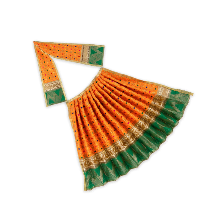 Amman Pavadai - 10 x 15 Inches | Mata Dress/ Devi Vastra/ Golden Border Mata Poshak for Deity/ Assorted Colour - Devi Dress