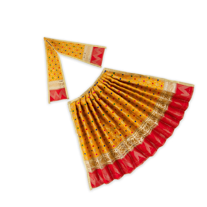 Amman Pavadai - 10 x 15 Inches | Mata Dress/ Devi Vastra/ Golden Border Mata Poshak for Deity/ Assorted Colour - Devi Dress