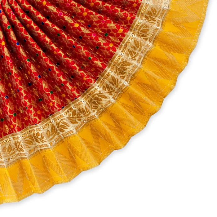 Amman Pavadai - 10 x 15 Inches | Mata Dress/ Devi Vastra/ Golden Border Mata Poshak for Deity/ Assorted Colour - Devi Dress