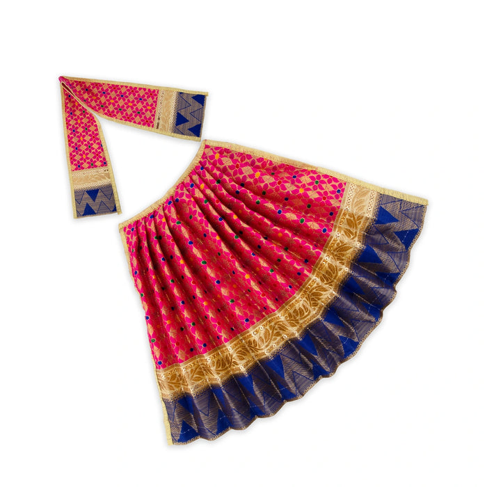 Amman Pavadai - 10 x 15 Inches | Mata Dress/ Devi Vastra/ Golden Border Mata Poshak for Deity/ Assorted Colour - Devi Dress