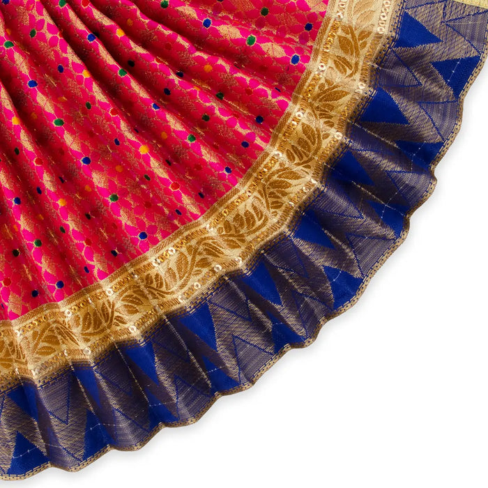 Amman Pavadai - 10 x 15 Inches | Mata Dress/ Devi Vastra/ Golden Border Mata Poshak for Deity/ Assorted Colour - Devi Dress