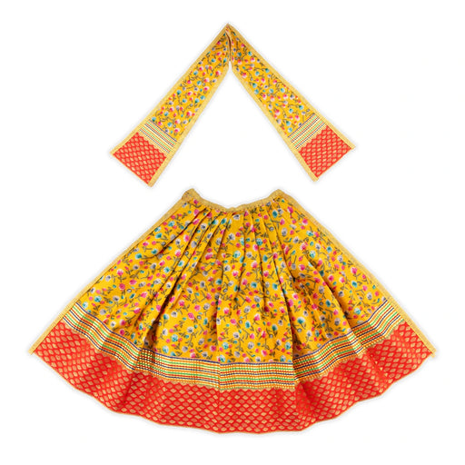 Devi Dress - 10 x 19 Inches | Silk Border Design Mata Dress/ Devi Vastra for Deity - Devi Dress