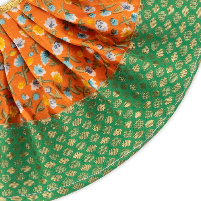 Amman Pavadai - 5 Inches | Silk Print Devi Vastra/ Mata Dress/ Mata Poshak for Deity/ 15 Gms/ Assorted Colours - Devi Dress