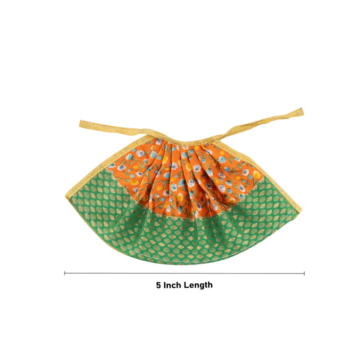 Amman Pavadai - 5 Inches | Silk Print Devi Vastra/ Mata Dress/ Mata Poshak for Deity/ 15 Gms/ Assorted Colours - Devi Dress