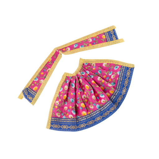 Amman Pavadai - 4 Inches | Silk Print Devi Vastra/ Mata Dress/ Mata Poshak for Deity/ 10 Gms/ Assorted Colours - Devi Dress