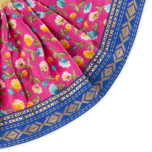 Amman Pavadai - 4 Inches | Silk Print Devi Vastra/ Mata Dress/ Mata Poshak for Deity/ 10 Gms/ Assorted Colours - Devi Dress