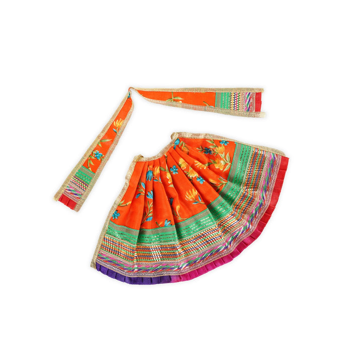 Devi Dress - 7 Inches | Silk Mata Rani Poshak/ Mata Dress/ Amman Pavadai for Deity - Devi Dress