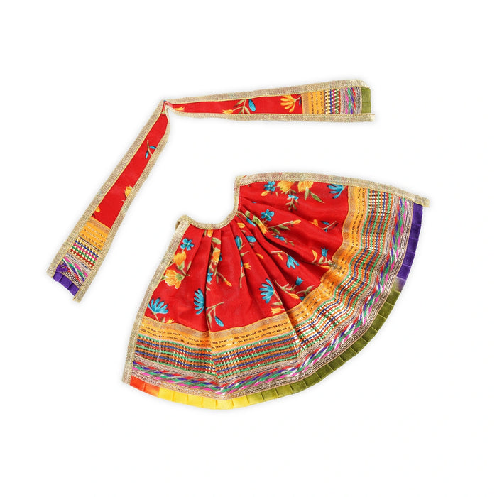 Devi Dress - 7 Inches | Silk Mata Rani Poshak/ Mata Dress/ Amman Pavadai for Deity - Devi Dress