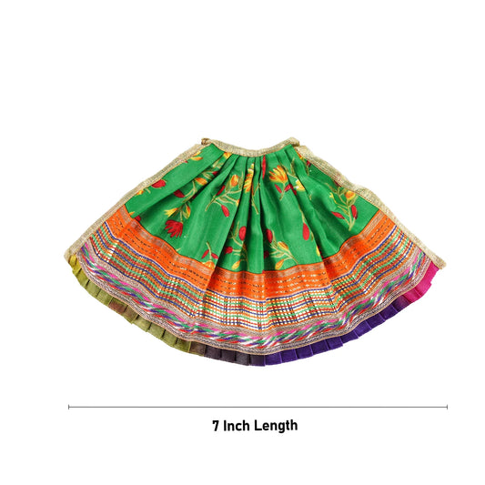 Devi Dress - 7 Inches | Silk Mata Rani Poshak/ Mata Dress/ Amman Pavadai for Deity - Devi Dress