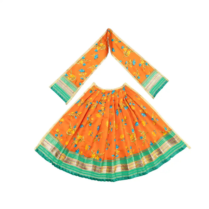 Devi Dress - 12 x 22 Inches | Mata Dress/ Silk Printed Mata Rani Poshak for Deity/ Assorted Colour - Devi Dress