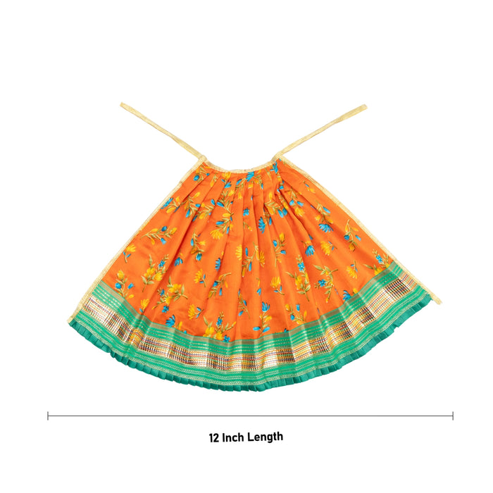 Devi Dress - 12 x 22 Inches | Mata Dress/ Silk Printed Mata Rani Poshak for Deity/ Assorted Colour - Devi Dress