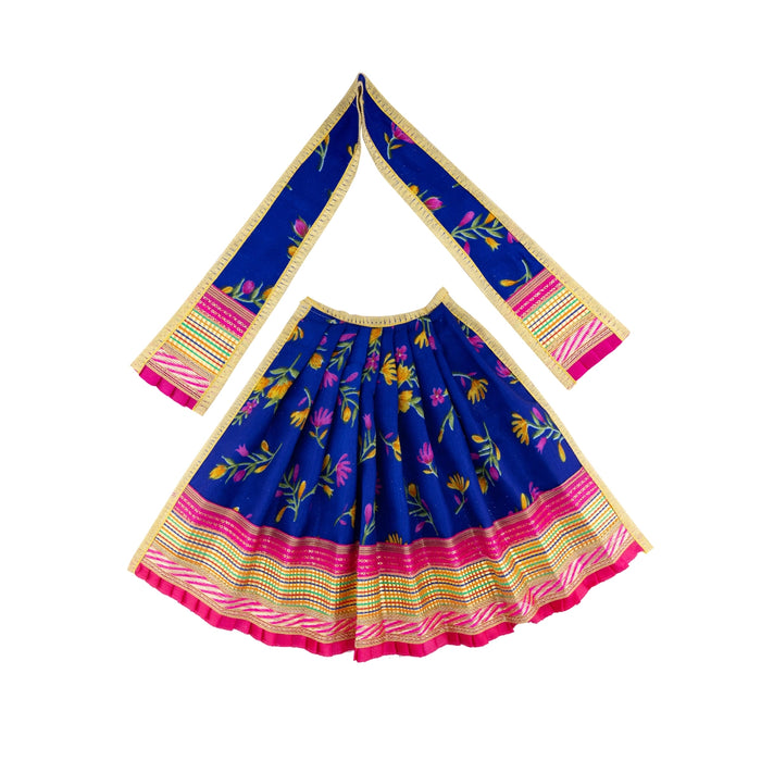 Devi Dress - 9 x 15 Inches | Mata Dress/ Silk Printed Mata Rani Poshak for Deity/ Assorted Colour - Devi Dress