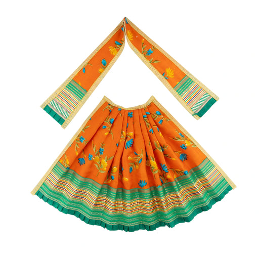 Devi Dress - 9 x 15 Inches | Mata Dress/ Silk Printed Mata Rani Poshak for Deity/ Assorted Colour - Devi Dress