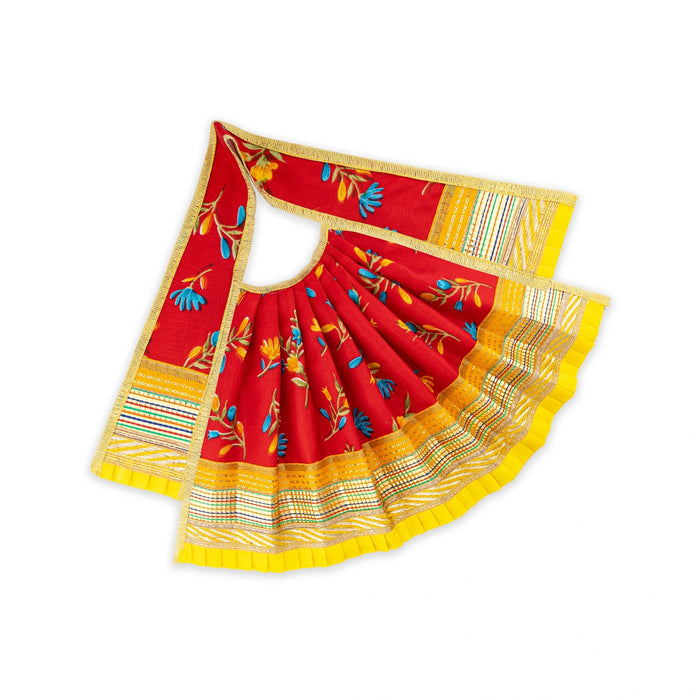 Devi Dress - 8 x 12 Inches | Mata Dress/ Silk Printed Mata Rani Poshak for Deity/ Assorted Colour - Devi Dress