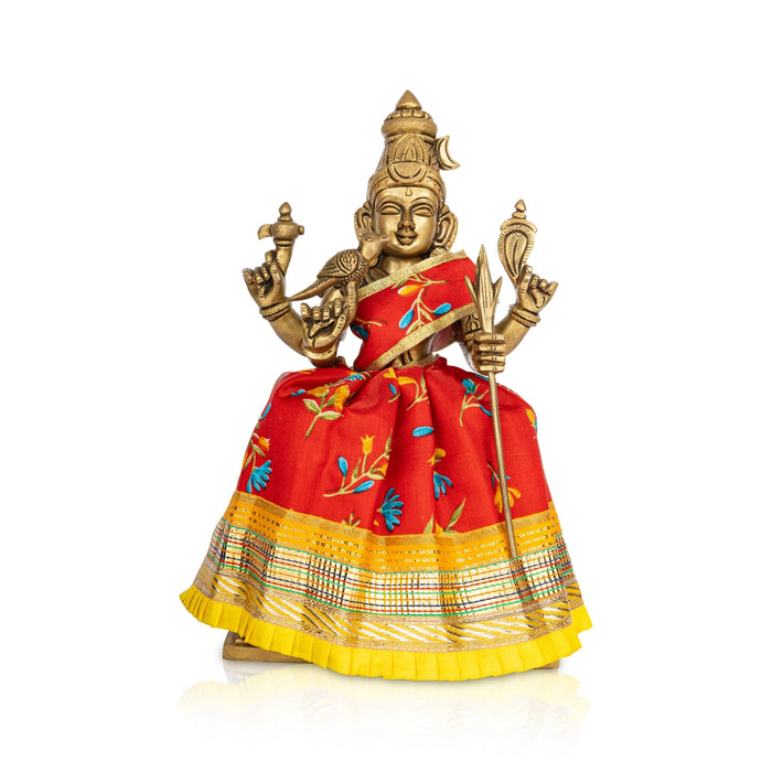 Devi Dress - 8 x 12 Inches | Mata Dress/ Silk Printed Mata Rani Poshak for Deity/ Assorted Colour - Devi Dress