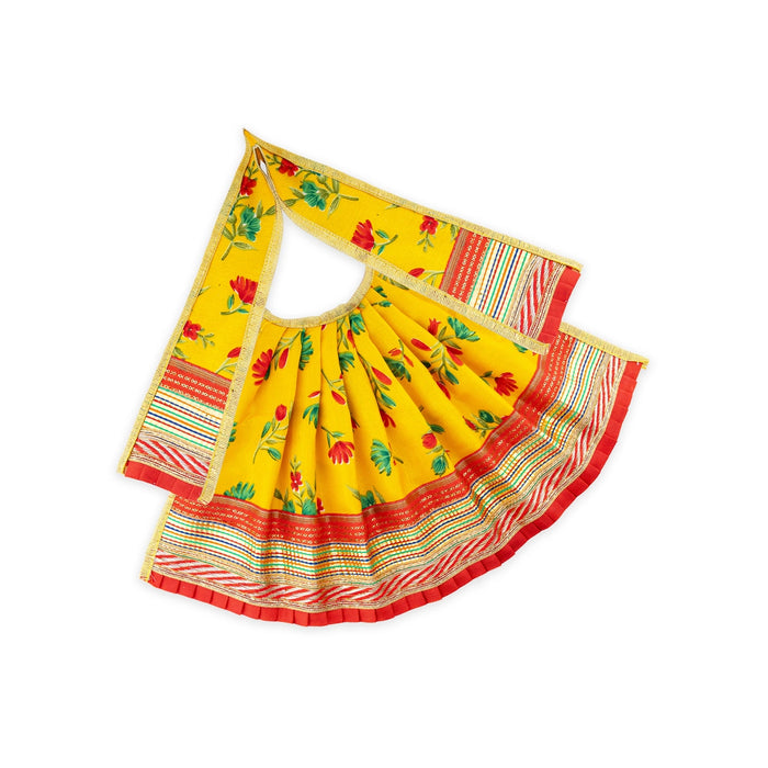 Devi Dress - 8 x 12 Inches | Mata Dress/ Silk Printed Mata Rani Poshak for Deity/ Assorted Colour - Devi Dress