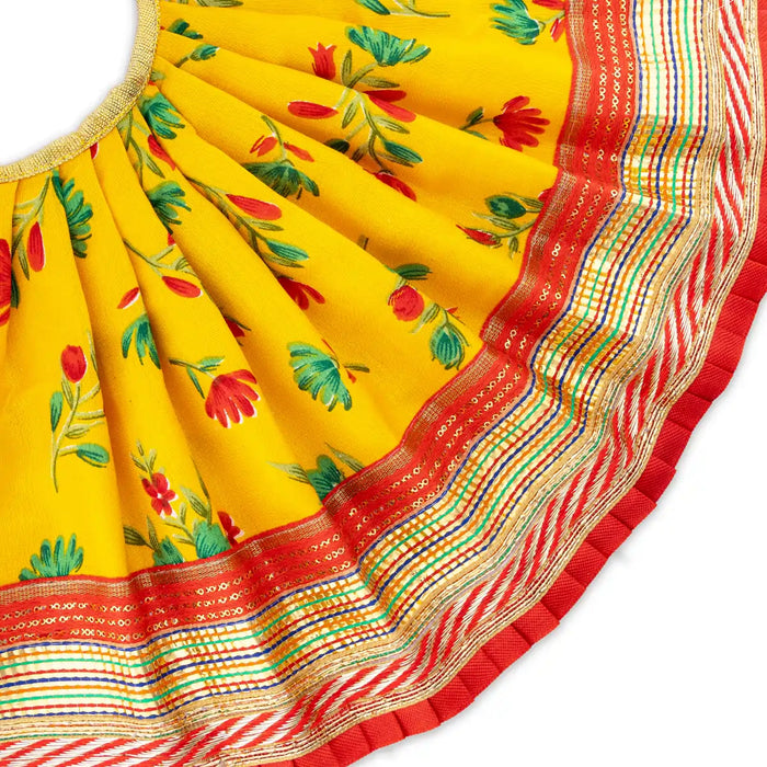 Devi Dress - 8 x 12 Inches | Mata Dress/ Silk Printed Mata Rani Poshak for Deity/ Assorted Colour - Devi Dress