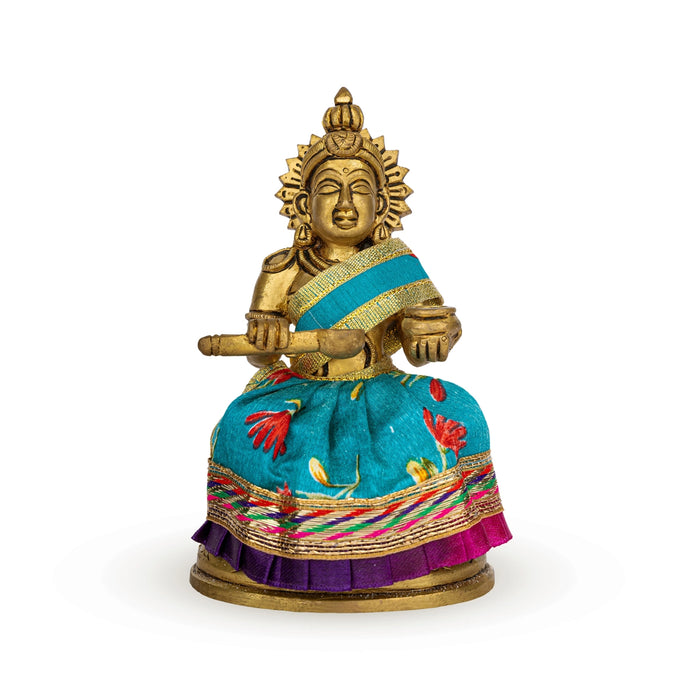 Devi Dress - 3 x 6 Inches | Amman Pavadai/ Silk Printed Mata Rani Poshak for Deity/ Assorted Colour - Devi Dress