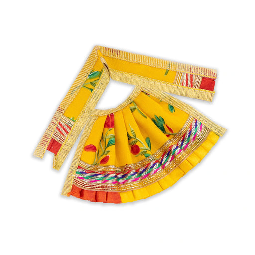 Devi Dress - 3 x 6 Inches | Amman Pavadai/ Silk Printed Mata Rani Poshak for Deity/ Assorted Colour - Devi Dress