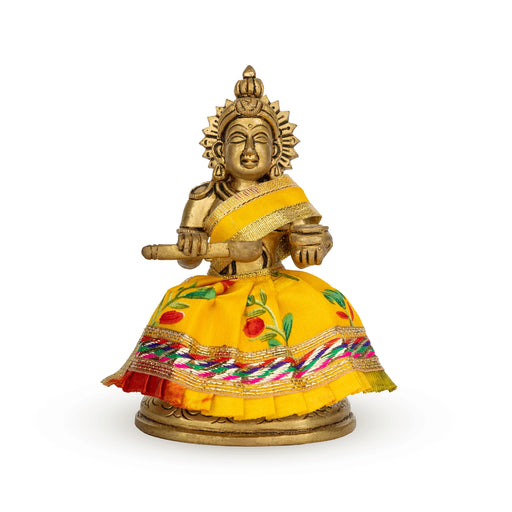 Devi Dress - 3 x 6 Inches | Amman Pavadai/ Silk Printed Mata Rani Poshak for Deity/ Assorted Colour - Devi Dress