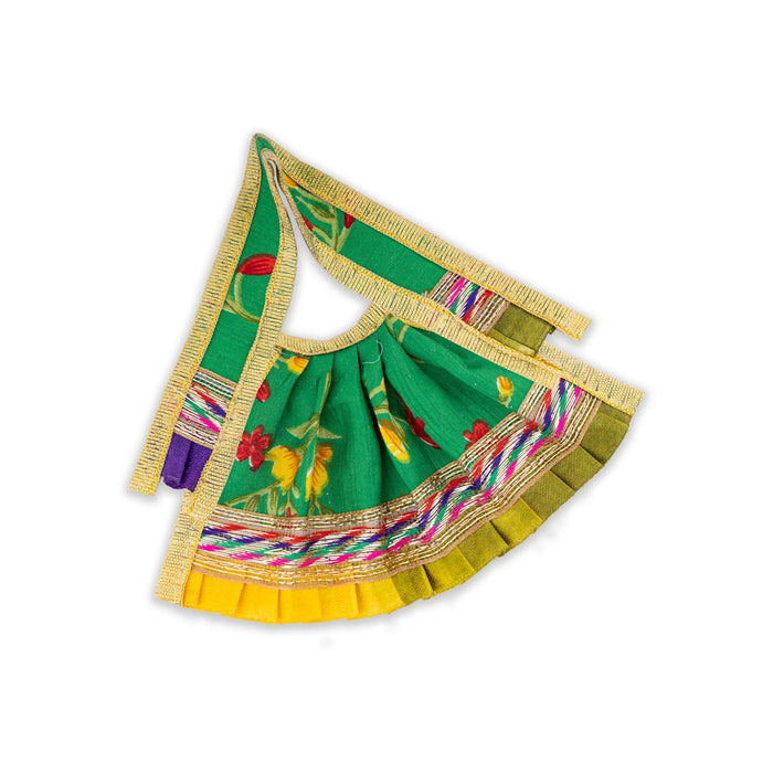 Devi Dress - 3 x 6 Inches | Amman Pavadai/ Silk Printed Mata Rani Poshak for Deity/ Assorted Colour - Devi Dress