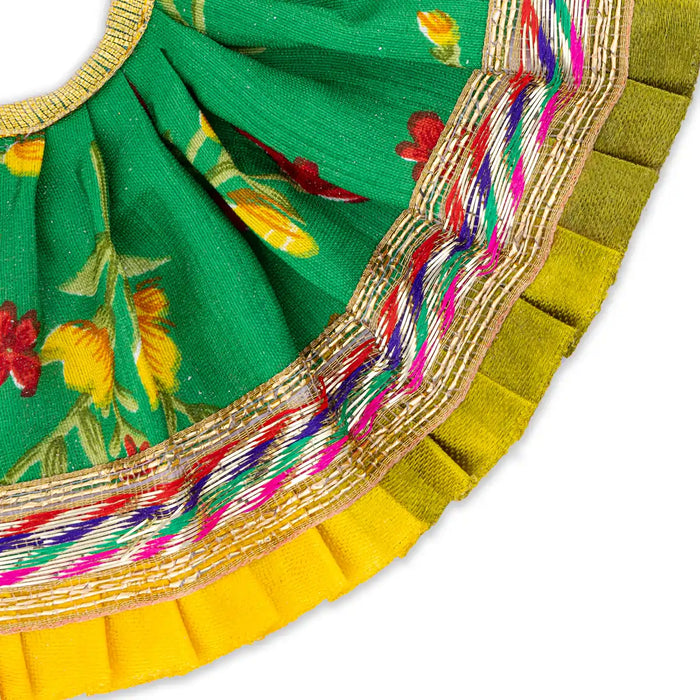 Devi Dress - 3 x 6 Inches | Amman Pavadai/ Silk Printed Mata Rani Poshak for Deity/ Assorted Colour - Devi Dress