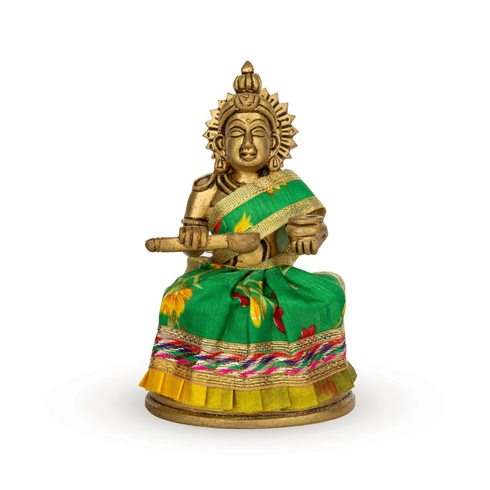 Devi Dress - 3 x 6 Inches | Amman Pavadai/ Silk Printed Mata Rani Poshak for Deity/ Assorted Colour - Devi Dress