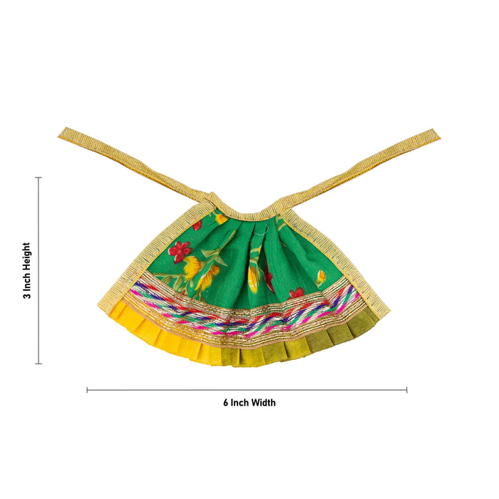 Devi Dress - 3 x 6 Inches | Amman Pavadai/ Silk Printed Mata Rani Poshak for Deity/ Assorted Colour - Devi Dress