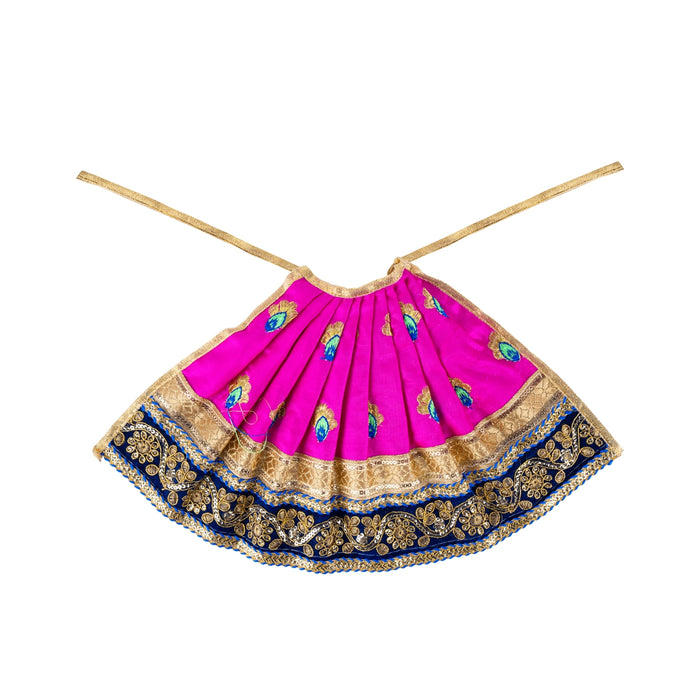 Devi Dress - 9 x 13 Inches | Gold Colour Embroidery Border Mata Rani Poshak/ Mata Dress for Deity - Devi Dress