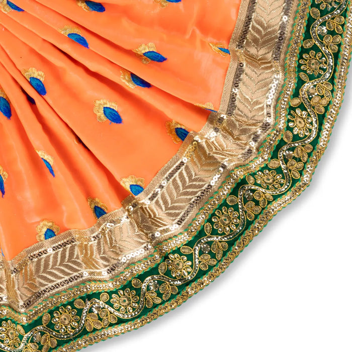 Devi Dress - 12 x 24 Inches | Mata Rani Poshak/ Gold Colour Embroidery Border Mata Dress for Deity - Devi Dress