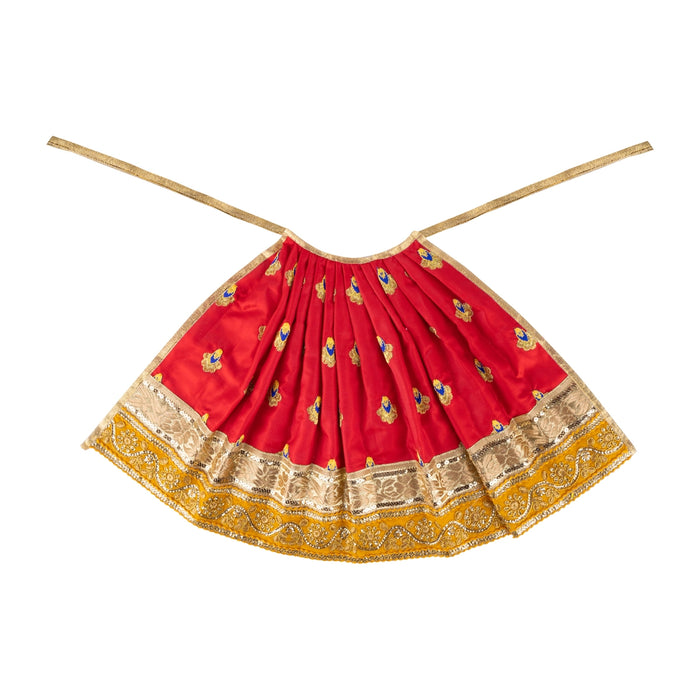 Devi Dress - 12 x 24 Inches | Mata Rani Poshak/ Gold Colour Embroidery Border Mata Dress for Deity - Devi Dress