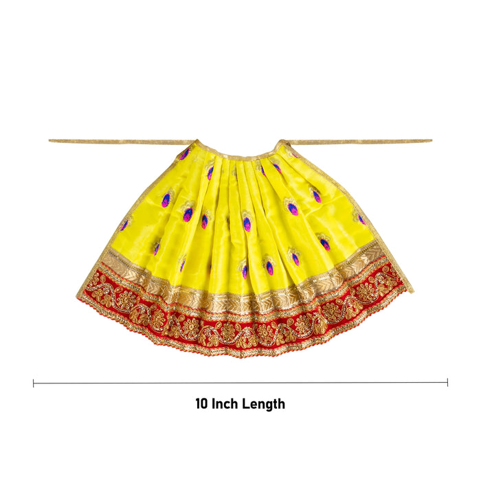 Devi Dress - 10 x 18 Inches | Gold Colour Embroidery Border Mata Rani Poshak/ Mata Dress for Deity - Devi Dress