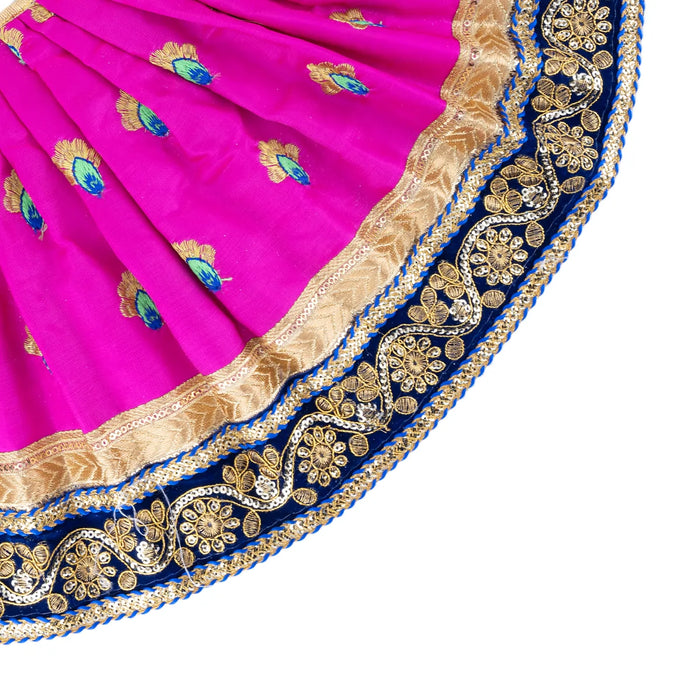 Devi Dress - 10 x 18 Inches | Gold Colour Embroidery Border Mata Rani Poshak/ Mata Dress for Deity - Devi Dress