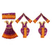 Ram Darbar Dress Set - 7 Inches | 3 Pcs/ Velvet & Embroidery Design Ram Sita Laxman Vastra for Deity Decor - Bhagwan Vastra