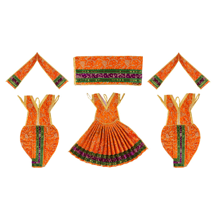 Ram Darbar Dress Set - 12 Inches | 3 Pcs/ Velvet & Embroidery Design Ram Sita Laxman Vastra for Deity Decor - Bhagwan Vastra