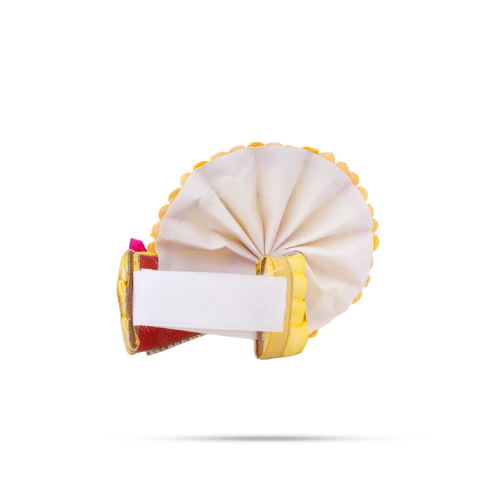 Crown - 4 x 5.5 Inches | Velcro Type Kireedam/ Turban/ Stone Design Mukut for Deity Decor - Head & Face Accessories