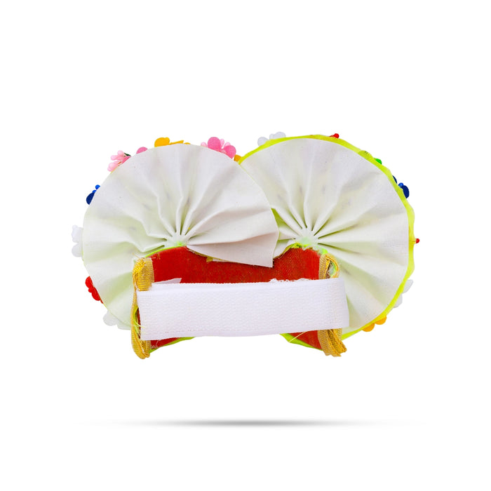 Crown - 5 x 8.5 Inches | Velcro Type Kireedam/ Turban/ Stone Design Mukut for Deity Decor - Head & Face Accessories