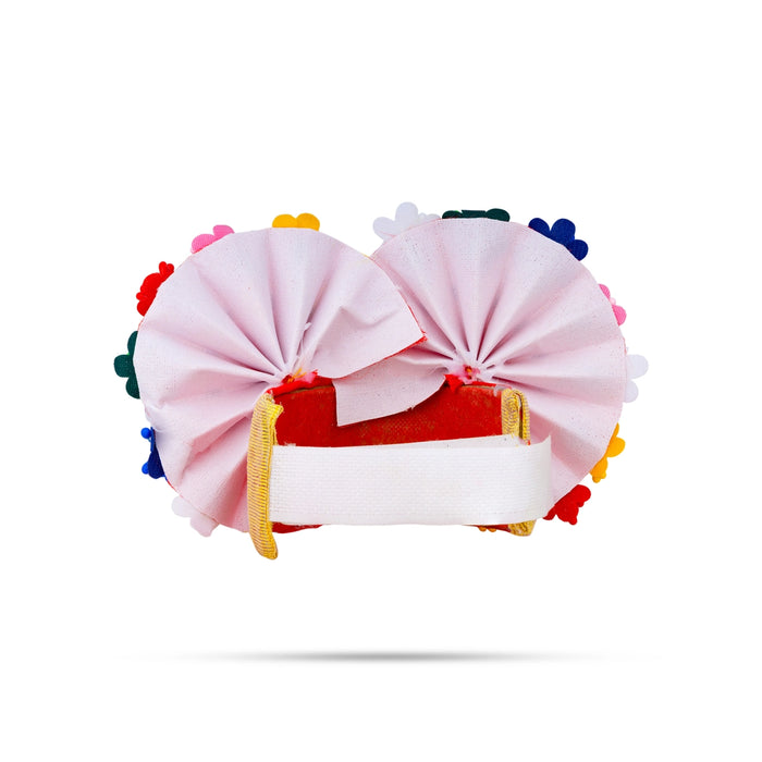 Crown - 5 x 8.5 Inches | Velcro Type Kireedam/ Turban/ Stone Design Mukut for Deity Decor - Head & Face Accessories