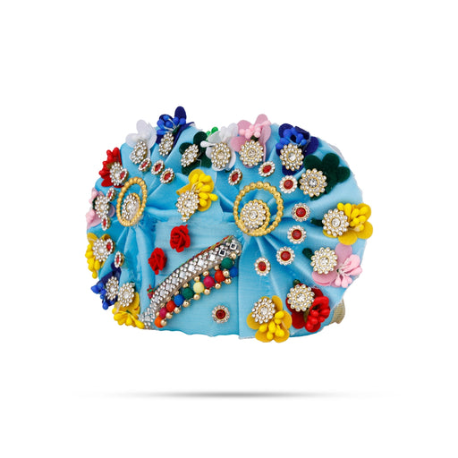 Crown - 5 x 8.5 Inches | Velcro Type Kireedam/ Turban/ Stone Design Mukut for Deity Decor - Head & Face Accessories