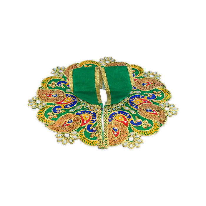 Krishna Dress - 10 Inches | Fancy Work Laddu Gopal Ji Dress / Kanha Dress for Deity / Gol Poshak - Laddu Gopal, Krishna & Radha Rani Dress