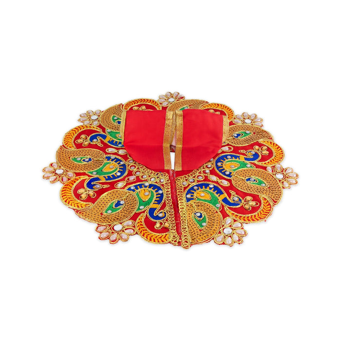 Krishna Dress - 10 Inches | Fancy Work Laddu Gopal Ji Dress / Kanha Dress for Deity / Gol Poshak - Laddu Gopal, Krishna & Radha Rani Dress