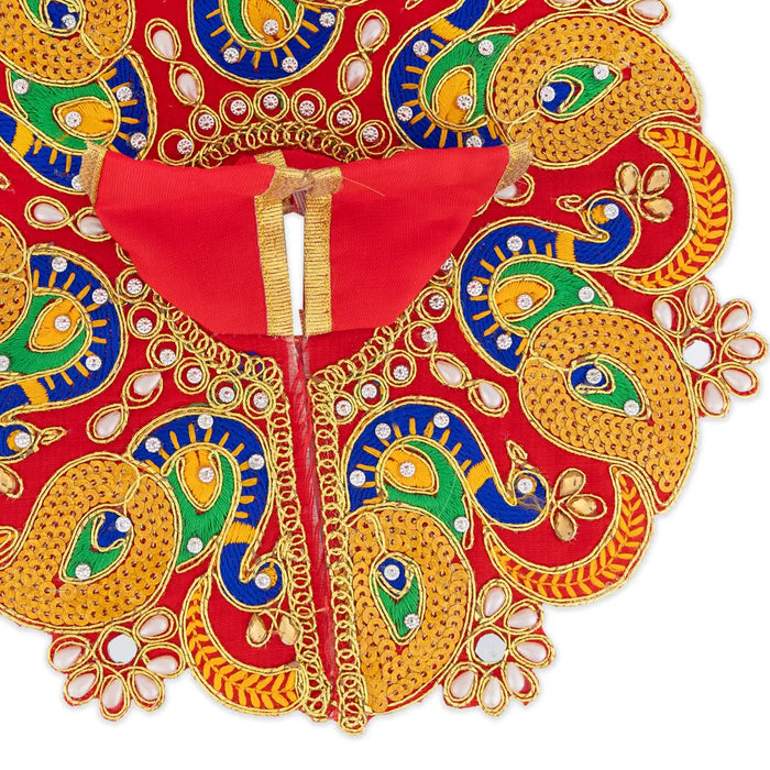 Krishna Dress - 10 Inches | Fancy Work Laddu Gopal Ji Dress / Kanha Dress for Deity / Gol Poshak - Laddu Gopal, Krishna & Radha Rani Dress