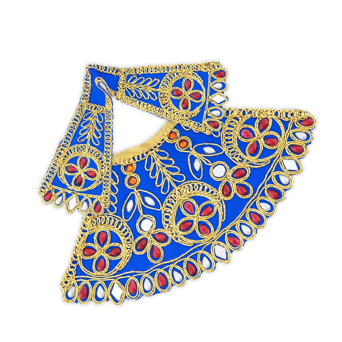 Devi Dress - 3.5 x 7 Inches | Embroidery And Stone Design Mata Rani Poshak/ Mata Dress/ Amman Pavadai for Deity - Devi Dress