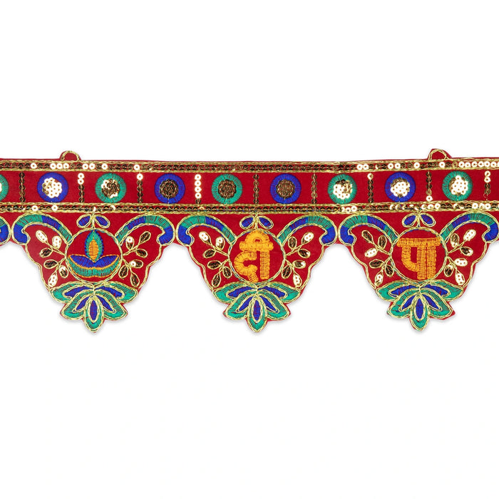 Decorative Toran - 36.5 Inches | Velvet Bandhawar/ Thoranam For Home Entrance & Pooja Mandir