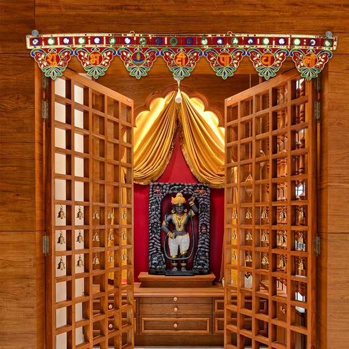 Decorative Toran - 36.5 Inches | Velvet Bandhawar/ Thoranam For Home Entrance & Pooja Mandir