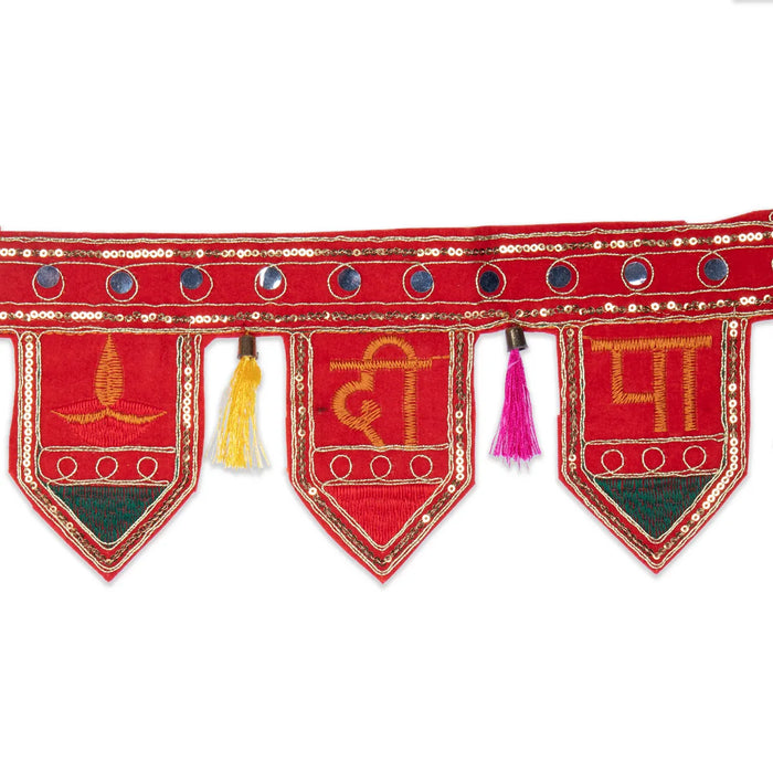 Decorative Toran – 37 Inches | Shubh Labh Wall Hanging / Velvet Toran / Festival Home Decor Bandhanwar