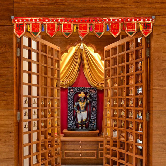 Decorative Toran – 37 Inches | Shubh Labh Wall Hanging / Velvet Toran / Festival Home Decor Bandhanwar