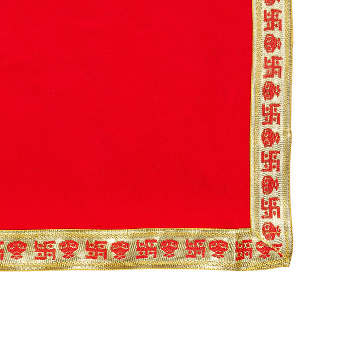 Pooja Aasan - 12 x 18 Inches | Velvet With Embossed Jari Design Pooja Mat/ Pooja Aasan Mat for Deity - Pooja Aasan & Bajot & Pooja Mat