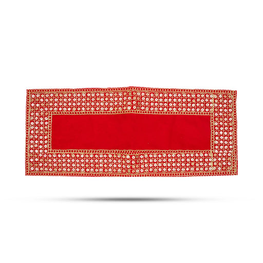 Pooja Aasan - 6 x 15 Inches | Velvet With Embroidery Design Pooja Mat/ Pooja Aasan Mat for Deity - Pooja Aasan & Bajot & Pooja Mat